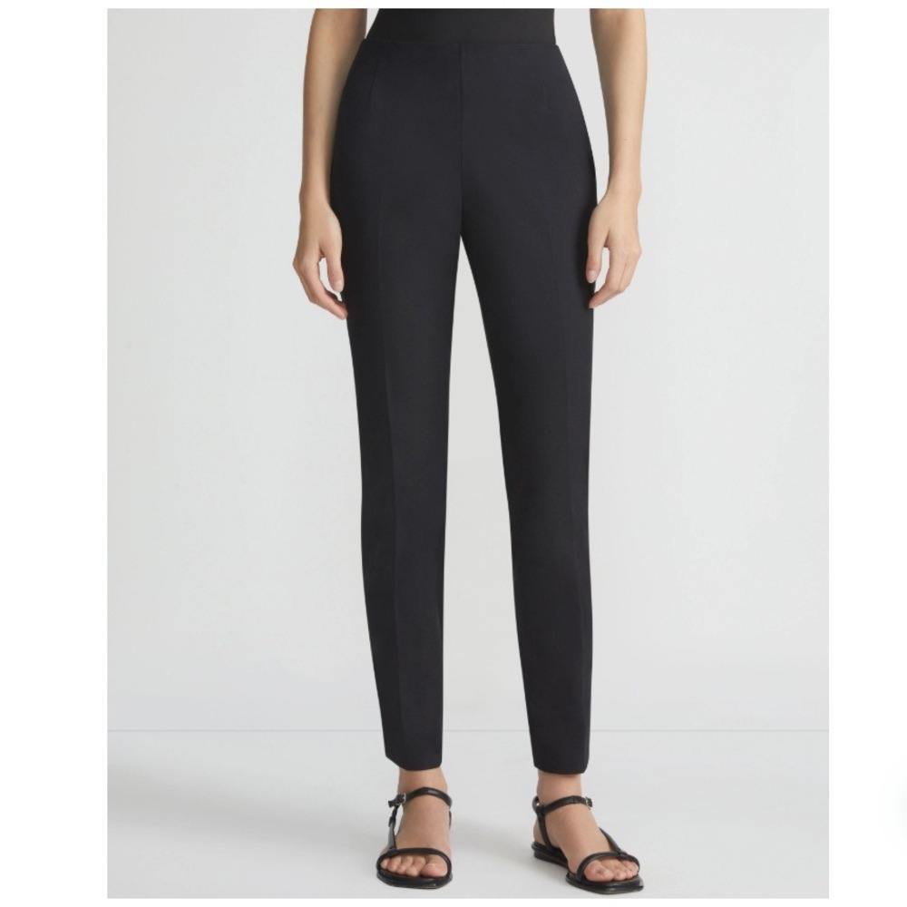 Lafayette 148 Techno Stretch Twill‎ Stanton Pant Slim Leg Trousers Black Medium